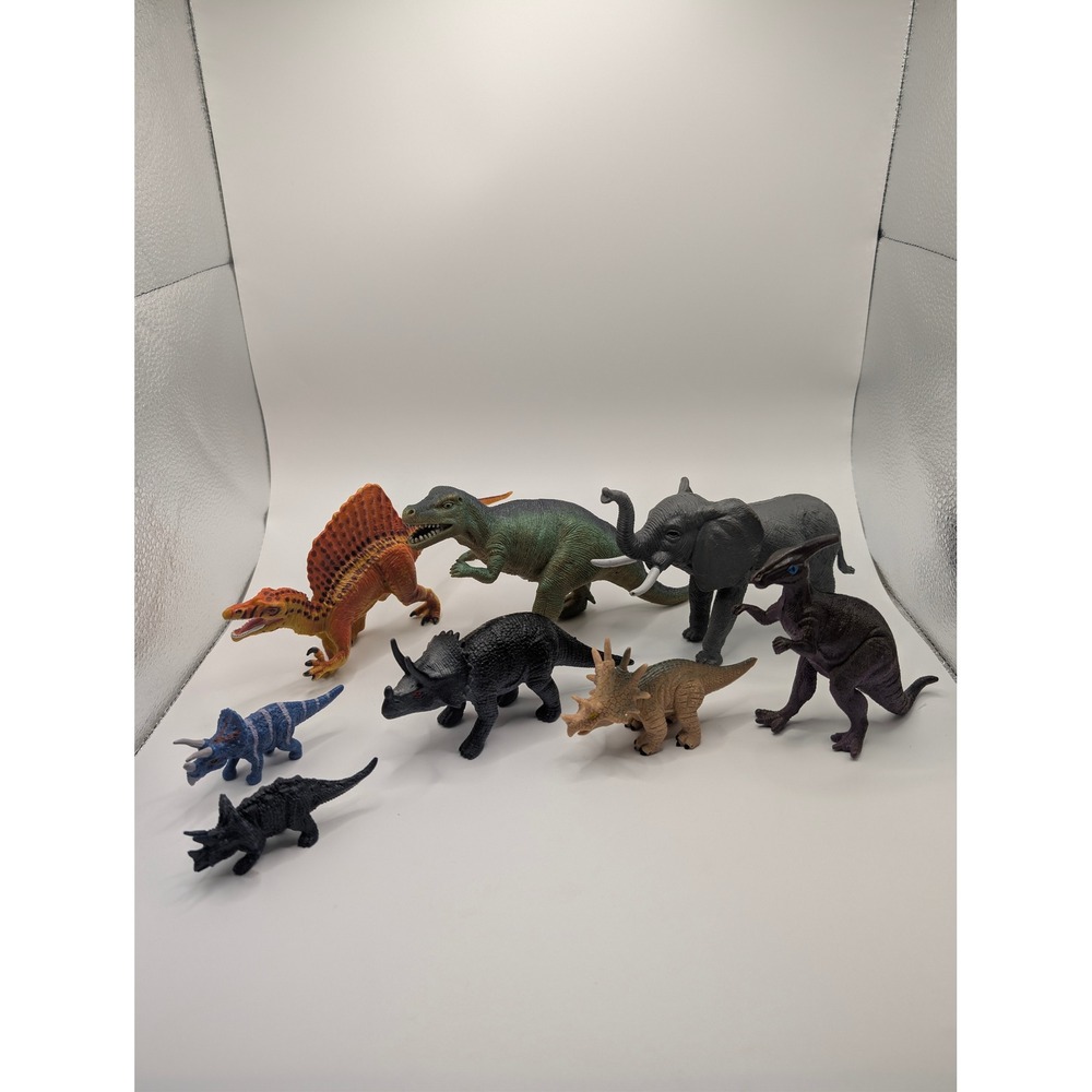 Safari Ltd Boley Toy Figures Mixed Multicolor Dinosaur Elephant Lot 8pc
